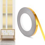 DSLSQD Gold Metalized Tape with Polyester Mylar Film, Gold Wall Decor Tape Self-Adhesive Wall Molding Trim with Vibrant Mirror-Like Finish for DIY Projects Decorative Graphic Arts 55yds X 0.4in