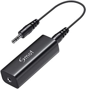 Smof Ground Loop Noise Isolator for Car Audio System/Home Stereo/Speaker(Eliminate the Buzzing Noise Completely)with 3.5mm Audio Cable Black