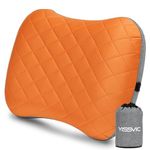 YISSVIC Camping Pillow for Sleeping Inflatable Pillow Travel with Removable Cover for Neck Lumber Support Backpacking Pillow Travel Air Pillows for Camping, Hiking, Airplane Flight (Orange)