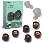 KASOTT KST-SNY-EM0001 Eartips Series Earbud Caps, Urethane Memory Foam Earphone Cover, Reduces Size, Improves Sound Quality, Sound Insulation, Anti-Slip, Soft, Ear Wax Guard, Fit, Fall Prevention, Air Pods, Professional Use, Replacement (3 Pairs of S)