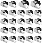 Hipat 24-Pack Stainless Steel Whistles with Lanyards - Loud, Clear Sound for Coaches, Referees, Survival Kits & Outdoor Safety