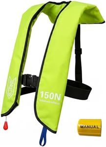 Inflatable Life-Jacket| Life-Vest for Adults| Lightweight Manual & Automatic Inflatable-PFD| Supports up to 300 lbs for Fishing Kayak Boating (Light-Yellow)
