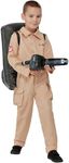 Smiffys Ghostbusters Child’s Costume, Jumpsuit with Inflatable Backpack, Officially Licensed Boilersuit with Ghostbusters Logos, Perfect for Halloween and 80s-Themed Family Fancy Dress