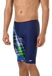 Speedo Men's Swimsuit Jammer PowerFlex Eco Laser Sticks - Manufacturer Discontinued Blue/Green