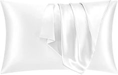 Maple&Stone Satin Pillowcase for Hair and Skin, Pillow Cases with Envelope Closure, 2 Pack Soft Pillow Cover White, Queen 20"x30"