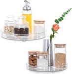 Lazy Susan Organizers Pantry Organization and Storage, Turntable Organizer Fridge, Bathroom Closet, Vanity Countertop Spice Rack | 10.6 Inch |2 Pack | Clear