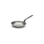 De Buyer - 5110.22 - 'Carbon Plus' Stove Round Lyonnaise Cup - Tail Feather Riveted - White Steel Sheet-Diameter 22 cm