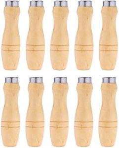 10PCS Wooden File Handle with Strong Metal Collars for File Cutting Tool Craft, 4 Inch