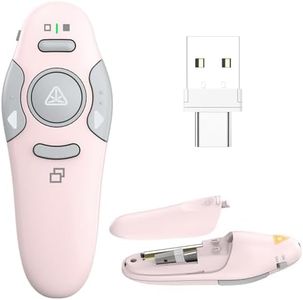 QUI Presentation Clicker Wireless Presenter Remote, Pink, A-C