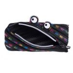 ZIPIT Monster Pencil Case for Kids | Pencil Pouch for School, College and Office | Pencil Bag for Boys & Girls (Black & Rainbow)