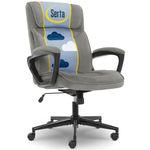 Serta Executive Office Chair in Velvet Gray Microfiber, Black Base