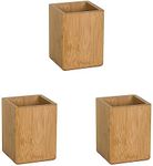 OSCO Bamboo Square Pen Pot (Pack of 3)