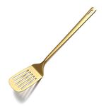 Gold Spatulas, Berglander Slotted Turner Titanium Gold Plating, Metal Spatulas Turner for Cooking, Kitchen Spatulas Barbecue Spatulas, Dishwasher Safe, Easy to Clean