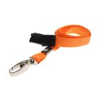 PCL Media Ltd | ID Lanyard Neck Strap with Metal Clip and Breakaway Safety Clip, Orange- Badge Lanyard