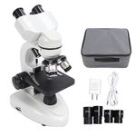 Compound Binocular Microscope, 40X‑5000X Binocular Compound Microscope with WF10X & WF50X Eyepieces, LED Illumination & Mechanical Stage, Biological Microscope for Adults &