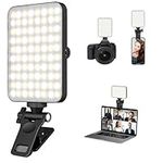 Selfie Light, 80 LED Rechargeable Phone Light Clip for iPhone/Phone/Camera/Laptop, Cell Phone Fill Light 3 Modes,10-Level Brightness, Perfect for Selfies (80 LED)