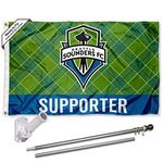 WinCraft Seattle Sounders Supporter Flag Pole and Bracket Set