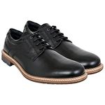 HX London Men's Synthetic Leather Lace-Up Derby Uniform Dress Shoes (Black, 9Uk)