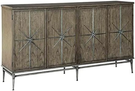 Hekman Accent Entertainment Center - Media Entertainment Cabinet, Solid Wood TV Stand, Media Console Cabinet with Power Pack Outlet, 4 Door and 2 Storage Shelves Each, Modern Living Room Furniture