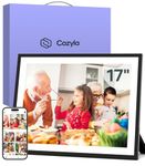 Cozyla Canvas Digital Picture Frame Large 17 Inch Free Unlimited Storage AI-Powered Send Pictures and Videos via Google Photos Email Web Browser Phone App Smart Digital Photo Frame Electronic WiFi Mat