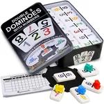 Queensell Large Double Nine Dominoes Set - Mexican Train Dominoes Set - Double 9 Dominos - Best for 2-6 Players