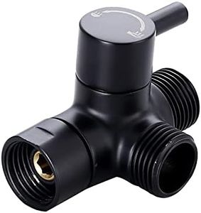 Little World Shower Arm Diverter Valve - 3 Way Shower Diverter Valve, G1/2 Solid Brass Shower Head Valve Diverter for Universal Hand Held Showerhead and Fixed Spray Head Shower System (ORB, Black)