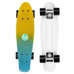 Jaspo Candy Penny Skateboard for Kids,Teens, Adults, Aluminium Trucks, Fibre Deck,Knurl Design, Age Group Above 5 Years, Lightweight, Dual Colour (Yellow & Blue, TPU Wheels (22x6 inches))