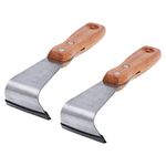 DOITOOL Felled Draw Shave Knife: 2pcs Bark Removal Tool Straight Drawing Knife Woodworking Tool Log Debarker Tool Bark Peeler Bark Stripping Tool