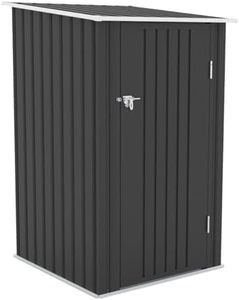 OGL Garden Storage Shed Backyard Outdoor Tool Lockable Bike Garage Utility House Pet Dog Cat Shelter Plastic Galvanised Steel Tilted Roof 104x99x160cm