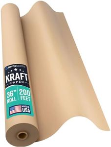 Large Brown Kraft Paper Roll - 36" x 2400" (200’) - Made in USA - Ideal for Gift Wrapping, Packing, Moving, Postal, Shipping, Parcel, Wall Art, Crafts, Bulletin Boards, Floor Cover or Table Runner