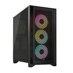 Corsair iCUE 4000D RGB Airflow Mid-Tower Case - 3X AF120 RGB Elite Fans - iCUE Lighting Node PRO Controller - High-Airflow Design - CORSAIR RapidRoute Cable Management System - Black