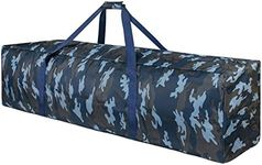 TOPDesign 1-Pack 46 Inch Extra Large Zippered Duffel Bag for Travel Camping Sports Equipment Storage, Waterproof Foldable Luggage Bag with Padded Handles (Camouflage Blue)