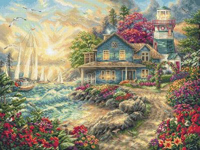 Wizardi Letistitch Counted Cross Stitch Kit Sunrise by The Sea L8068