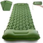 AKSOUL Camping Ultralight Sleeping Pad: Compact Portable Self Inflatable Sleep Mat with Built-in Foot Pump, Lightweight Single Pad for Camping, Traveling, Outdoor Activities (Green)