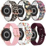 ViCRiOR Bands Compatible with 22mm Fossil Gen 5 Julianna 2019 Release Women's Smart Watch, Soft Silicone Fadeless Pattern Printed Floral Replacement Band for Fossil Gen 5 Carlyle