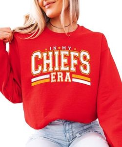 Olive Loves Apple in My Chiefs Era Sweatshirt for School Spirit Apparel for Adults and Kids Vintage Red Sweatshirt Adult X-Large