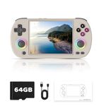 RG40XX H Retro Handheld Game Console,4.0 Inch IPS Screen Built-in 64GB TF Card Linux ystem Games Consoles,with RGB Colorful Joystick Lighting,Portable Casual Game Console 5500+Classic Games(Gray)