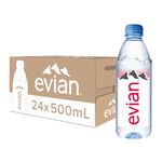 Evian Natural Mineral Water, 500 Ml X 24.
