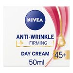 NIVEA Anti-Wrinkle and Firming Day Cream (50ml), Moisturiser for 45+ Skin, With Shea Butter, Apricot Kernel Oil, and SPF for Enhanced Daily Skin Care