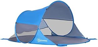 Outsunny 1-2 Person Pop up Beach Tent Hiking UV 30+ Protection Patio Sun Shade Shelter Portable Automatic - Blue
