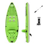 Bestway Hydro-Force Inflatable Koracle Kayak | 1 Person Inflatable Boat Set For Fishing With Hand Pump, Paddle and Carry Bag, Green, Black, 285 x 92 x 57 cm