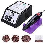 Nail Drill Machine Electric Nail File Drill Set Kit 20000RPM Cadrim Electric Nail Drill Sanding Bands Low Noise Vibration Acrylic Nails Gel Nail Art Polisher Sets Glazing Manicure Grinder Tool - Black