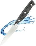 Sabatier Professional Small Vegetable Kitchen Paring Knife - 3.5in/9cm Full Tang Taper Ground Stainless Steel Blade. Unique Grey Pakkawood Triple Rivet Handle. Lifetime Performance 25yr Guarantee