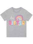 Harry Bear Girls T Shirt | Big Sister T-Shirt | Summer Top for Girls | Grey 3-4 Years