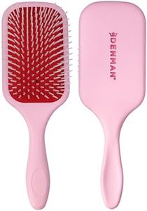 Denman Detangling & Styling Paddle Brush - Wet or Dry Hair Detangler & styler for all hair types including Curly, Coily, Straight & Long, thick Hair - for Women & Men (Pink Crush)