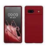 kwmobile Case Compatible with Google Pixel 7a Case - TPU Silicone Phone Cover with Soft Finish - Rhubarb Red