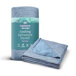 Silentnight Restore Cooling Blanket - Lightweight Comfortable Breathable Cool Summer Blanket for Night Sweats Hot Flushes Menopause - Throw for Sofa & Bed Prevents Overheating - 152x178cm - Blue