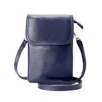 Befen Navy Cell Phone Crossbody Wallet Purse, Women Small Genuine Leather Crossbody Bag - Fit iPhone 15 Pro Max (Navy Blue)