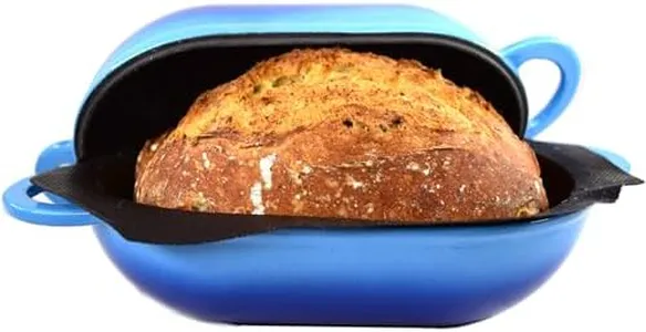 LoafNest: Incredibly Easy Artisan Bread Kit. Cast Iron Dutch Oven [Compact 2 qt size] and Perforated Non-Stick Silicone Liner.