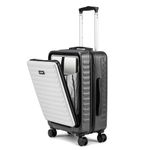 Assembly Cabin Luggage Polycarbonate 20 Inches Premium Hardsided Trolley Bag for Flight with TSA Lock (40L, Dual Grey)-Stark